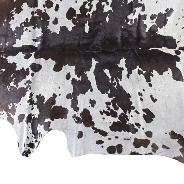 72" x 84" Cowhide Rug - White And Chocolate