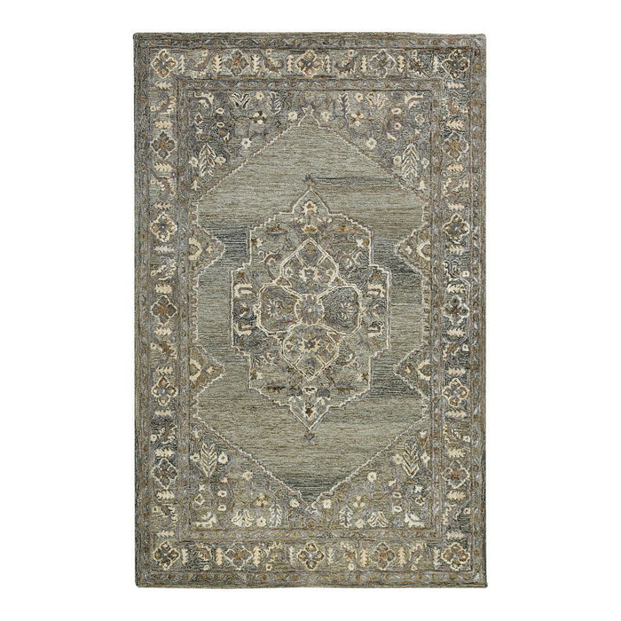 9' X 13' Wool Oriental Hand Tufted Area Rug - Ivory
