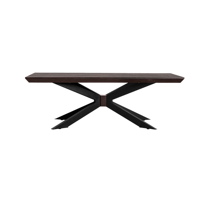 55" Solid Wood And Metal Coffee Table - Brown And Black