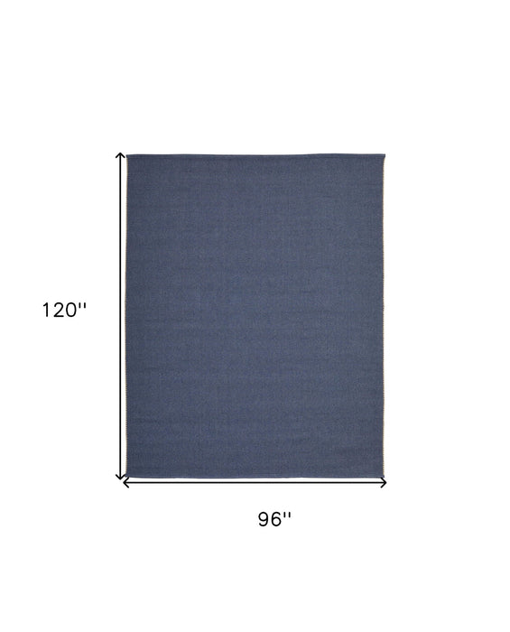 8' x 10' Hand Woven Polypropylene Area Rug - Blue