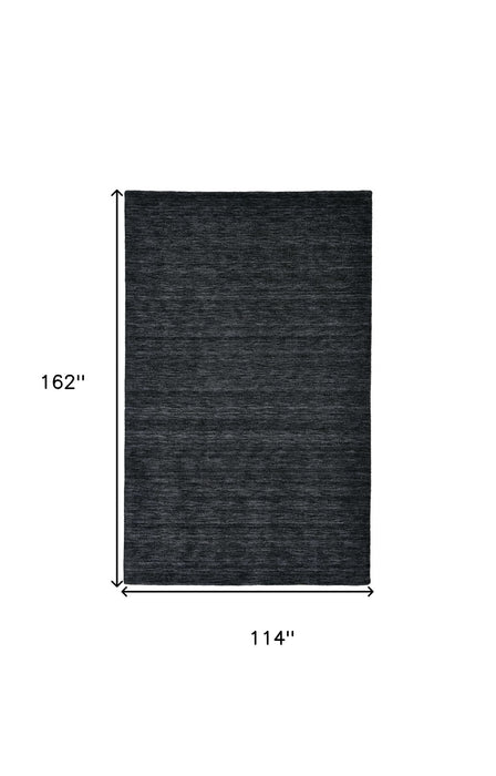 10' x 13' Wool Hand Woven Area Rug - Black