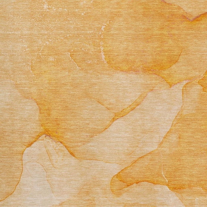 8' X 10' Abstract Washable Area Rug With UV Protection (646946) - Orange / Ivory
