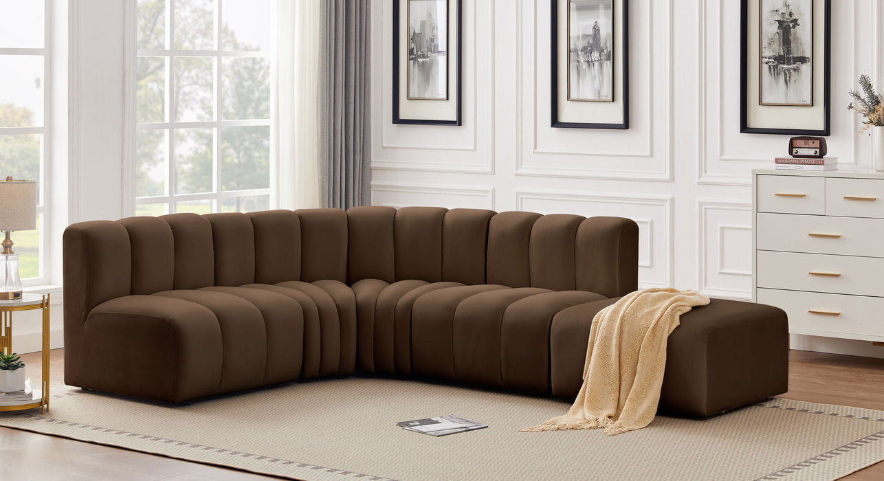 Arc - Velvet 5 Piece Corner Modular Sofa