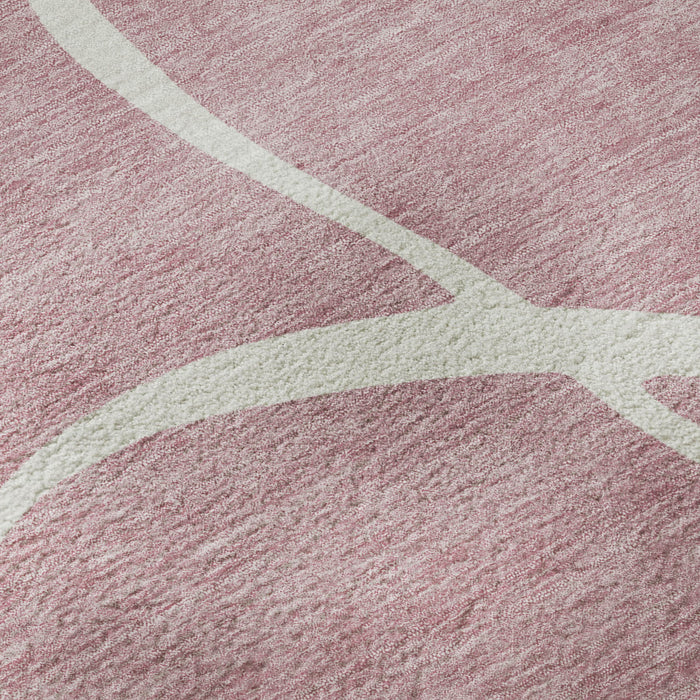 10' X 14' Abstract Washable Area Rug With UV Protection (678664) - Pink / Ivory