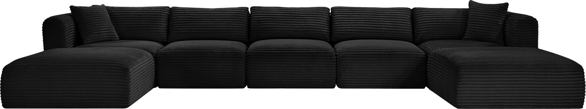 Shaggy - 7 Piece Modular Sectional With 2 Ottomans
