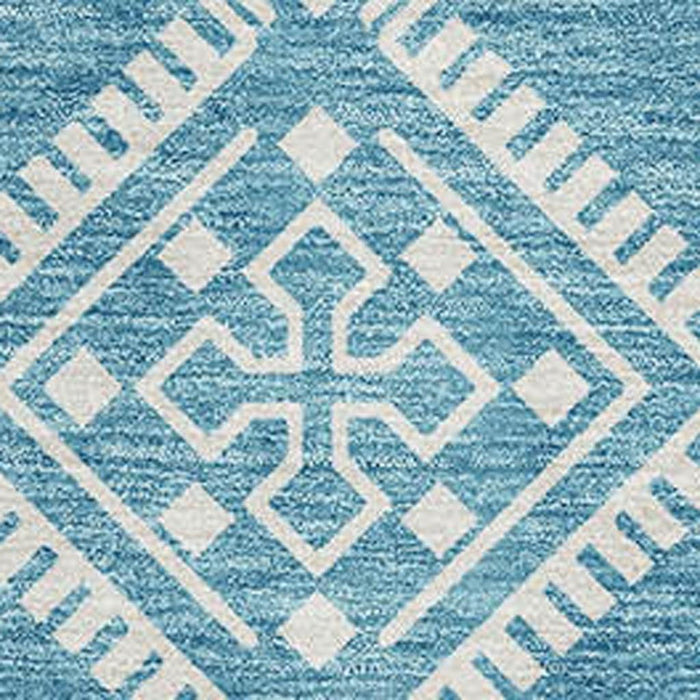 10' X 14' Southwestern Washable Area Rug With UV Protection (671678) - Teal / Ivory