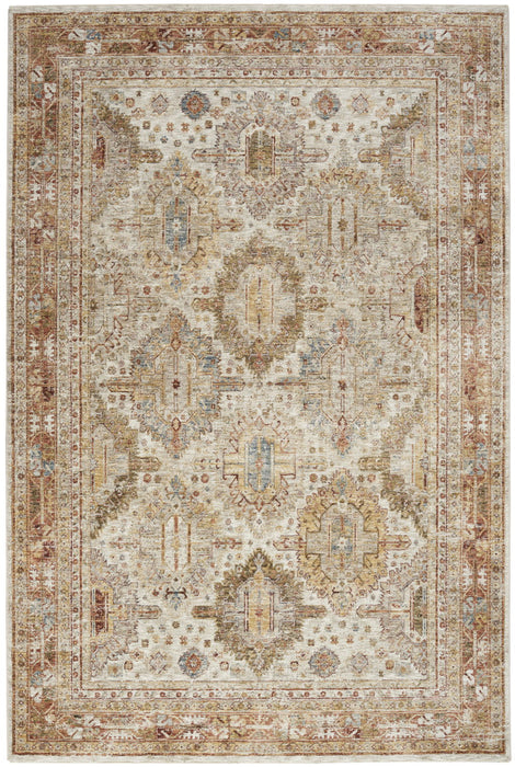8' X 10' Oriental Distressed Area Rug (550769) - Ivory / Red