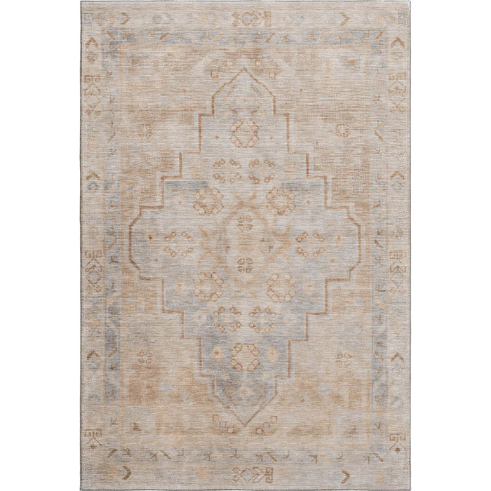 10' X 14' Medallion Washable Area Rug With UV Protection (708055) - Copper / Gray