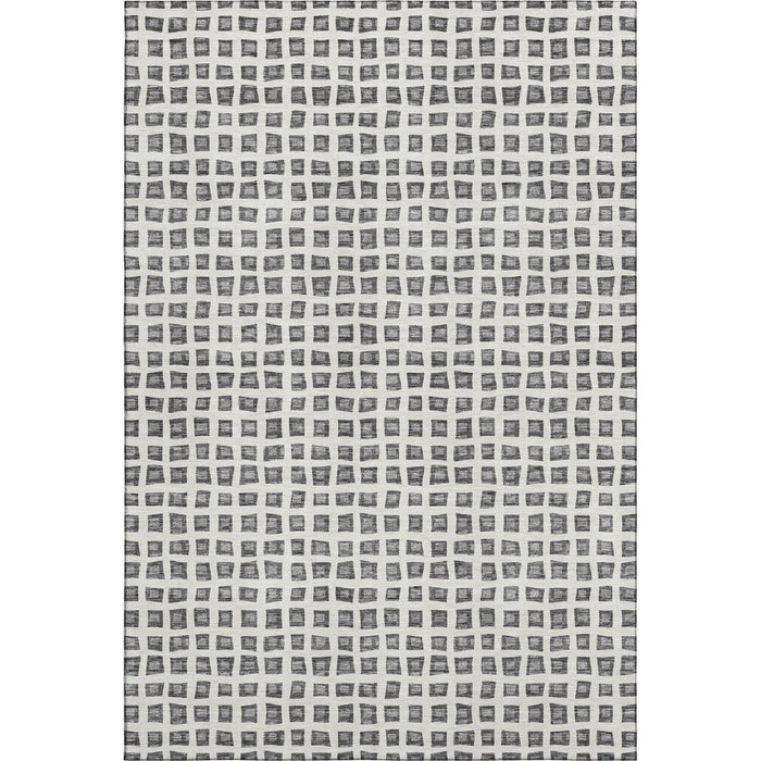 8' X 10' Geometric Washable Area Rug With UV Protection - Gray / Silver