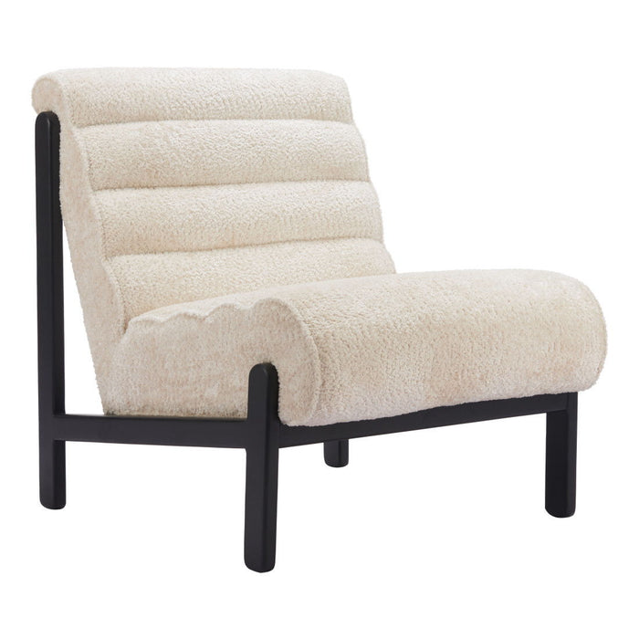 Upholstered Side Chair - Beige / Black