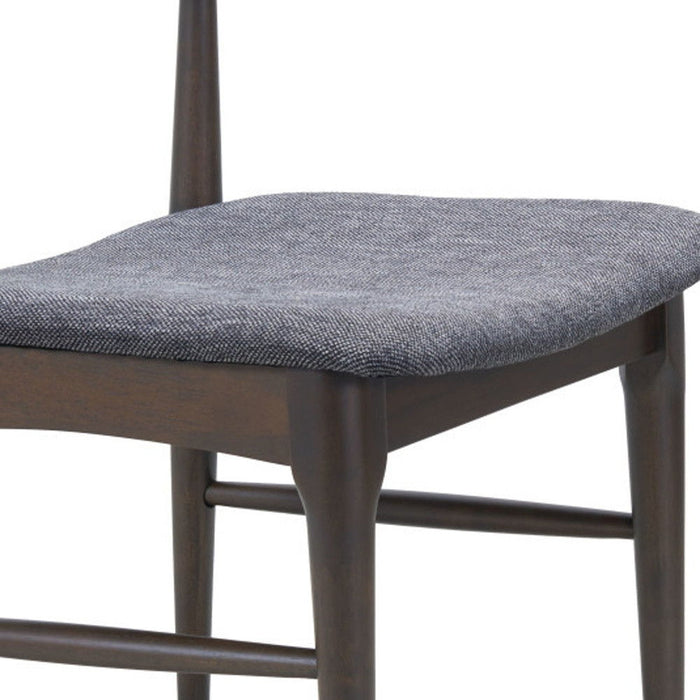 Upholstered Fabric Open Back Side Chairs For Dining Room (Set of 2) - Gray / Brown