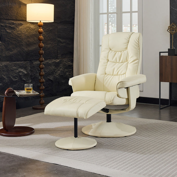Giga recliner chair with ottoman, 360° swivel lounge chair featuring massage, vibration, and heated seat for relaxation.