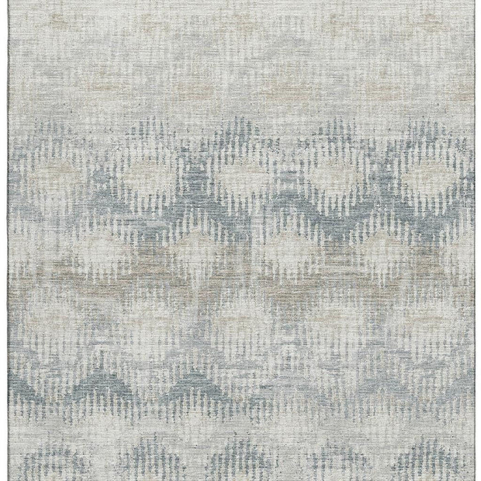 10' X 14' Abstract Washable Area Rug With UV Protection - Linen And Ivory