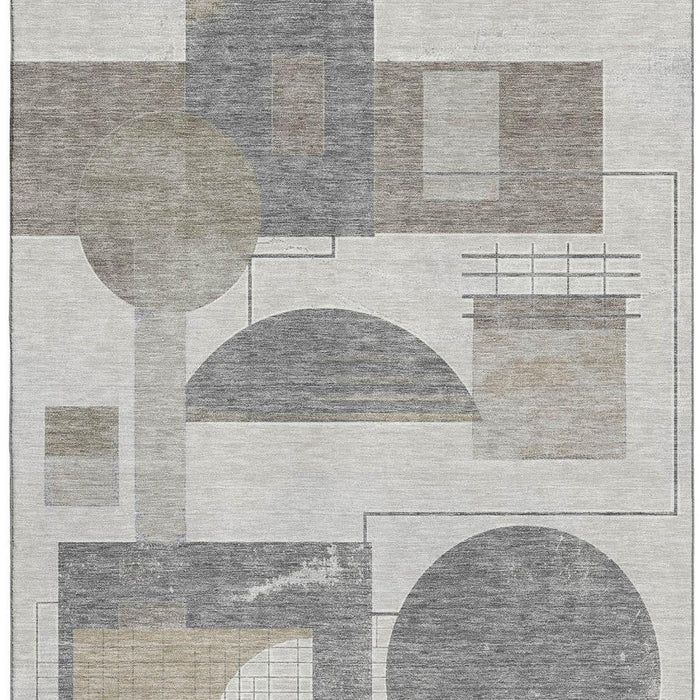 10' X 14' Geometric Washable Area Rug With UV Protection (697440) - Beige / Gray / Silver