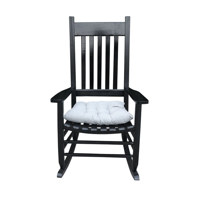 Giga classic wooden porch rocker chair made of Populus wood with a comfortable, natural design for outdoor relaxation.