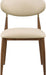 Vegan leather upholstered Meridian Furniture Ronda dining side chair with walnut wood legs, modern and comfortable seating.