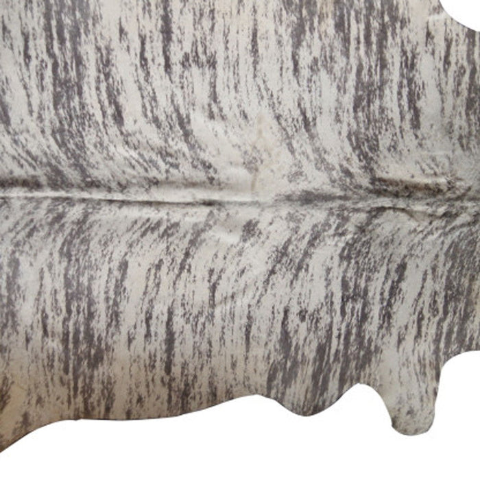 6' x 7' Cowhide Striped Hand Knotted Area Rug - Ivory And Gray