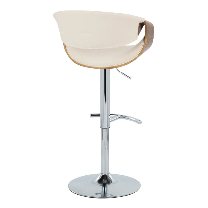 Curvo - Adjustable Barstool (Set of 2) - Silver Base