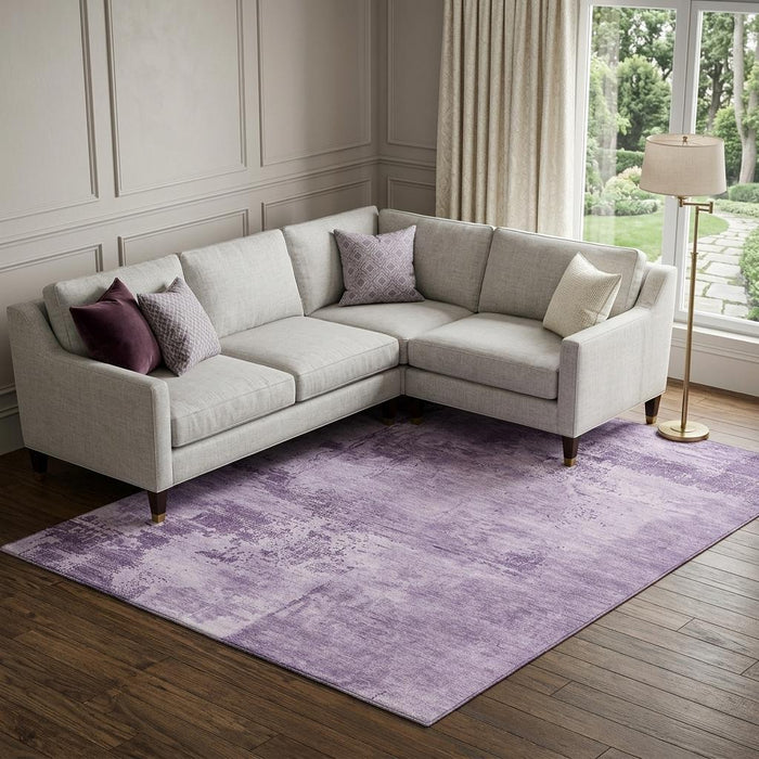 10' X 14' Abstract Washable Area Rug With UV Protection (683207) - Lavender / Lilac