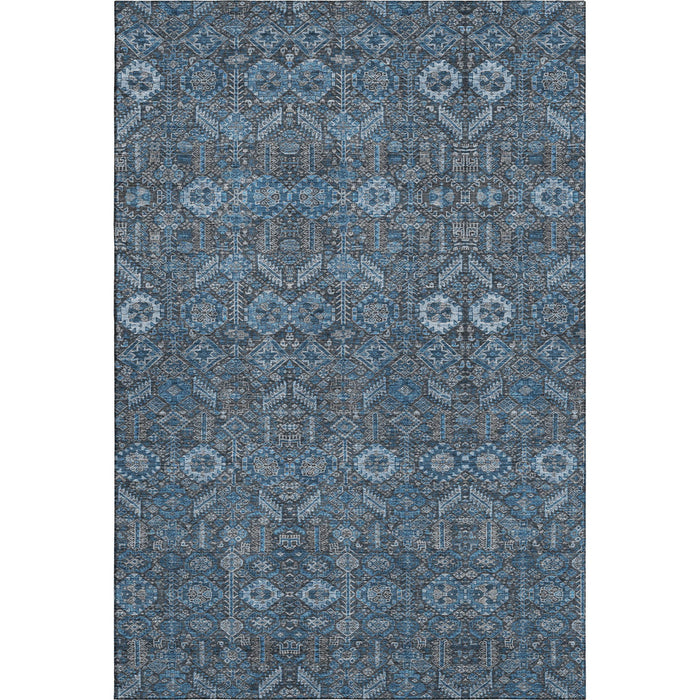 10' X 14' Tribal Washable Area Rug With UV Protection (649858) - Blue / Ivory