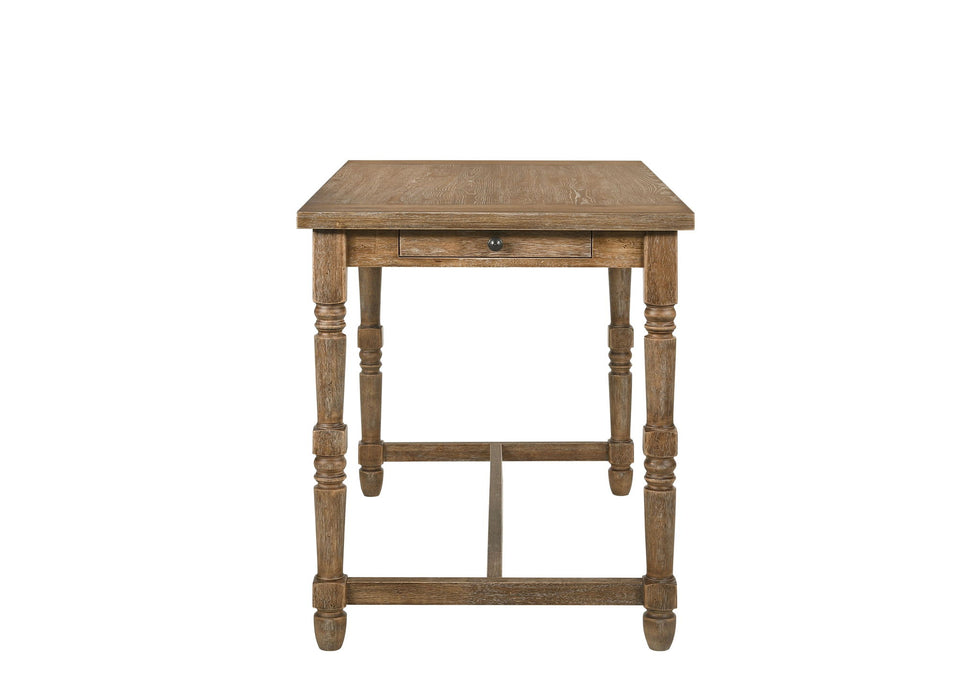 54" Wood Trestle Base Dining Table - Oak