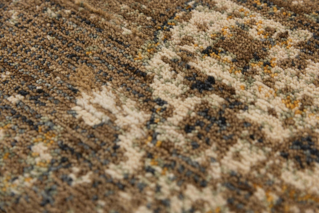 8' X 10' Wool Oriental Hand Carved Handmade Area Rug (747980) - Brown / Beige / Ivory / Green