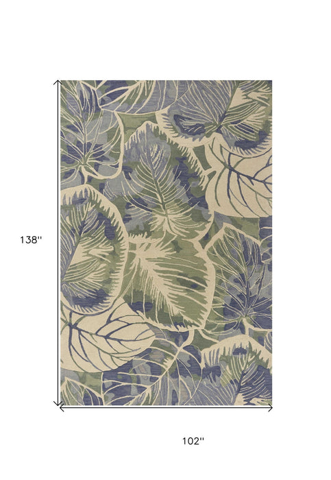 9' x 12' Wool Handmade Area Rug - Blue