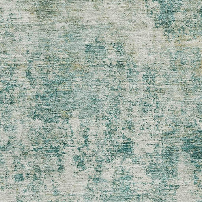 10' X 14' Abstract Washable Area Rug With UV Protection (716797) - Teal / Beige