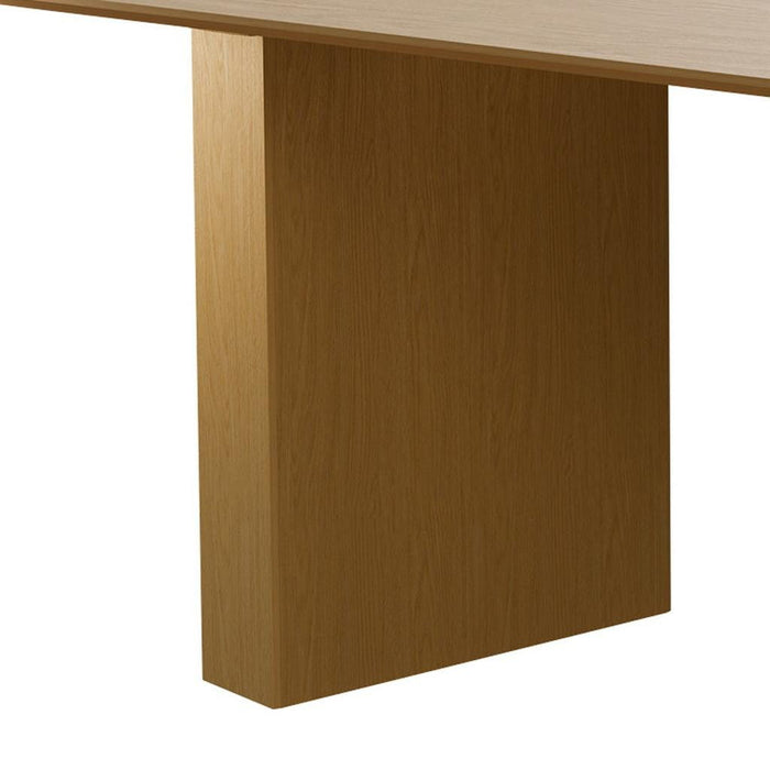 Double Pedestal Base Oval Dining Table - Light Brown / Natural