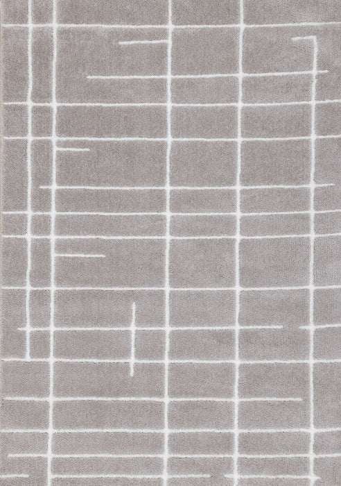 8' X 11' Striped Area Rug (660268) - Gray / White