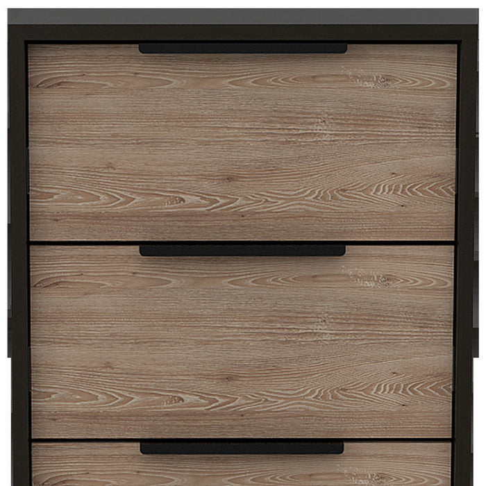 Five Drawer Standard Chest - Brown And Black