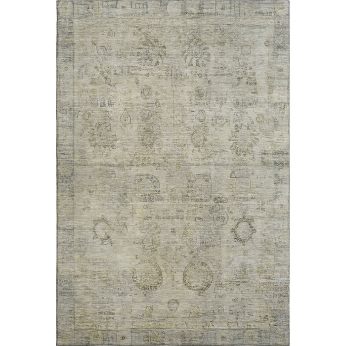 10' X 14' Oriental Washable Area Rug With UV Protection (700793) - Taupe / Beige