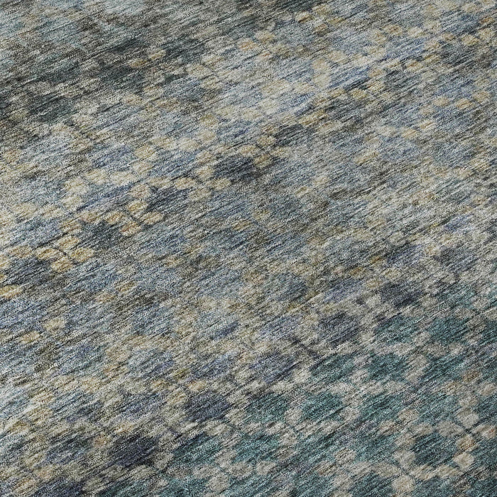10' X 14' Striped Washable Area Rug With UV Protection (688069) - Blue / Gray / Beige
