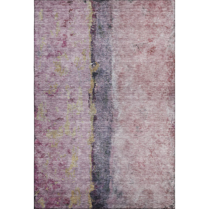 10' X 14' Abstract Washable Area Rug With UV Protection (651010) - Blush / Gray / Ivory