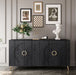 Modern Giga lacquered wooden sideboard with four doors, ideal for living room, entryway, hallway, office, or dining room storage.