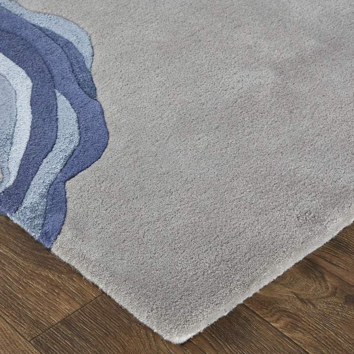 9' x 12' Wool Abstract Hand Tufted Area Rug - Gray And Blue