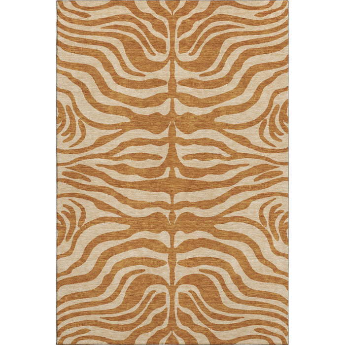 10' X 14' Animal Print Washable Area Rug With UV Protection (681797) - Rust / Beige