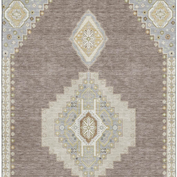 10' X 14' Oriental Washable Area Rug With UV Protection (679612) - Taupe / Beige / Ivory