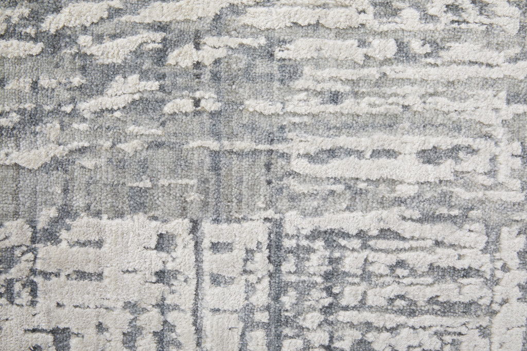 3' x 5' Casual Abstract Hand Woven Worn Faded Area Rug - Gray
