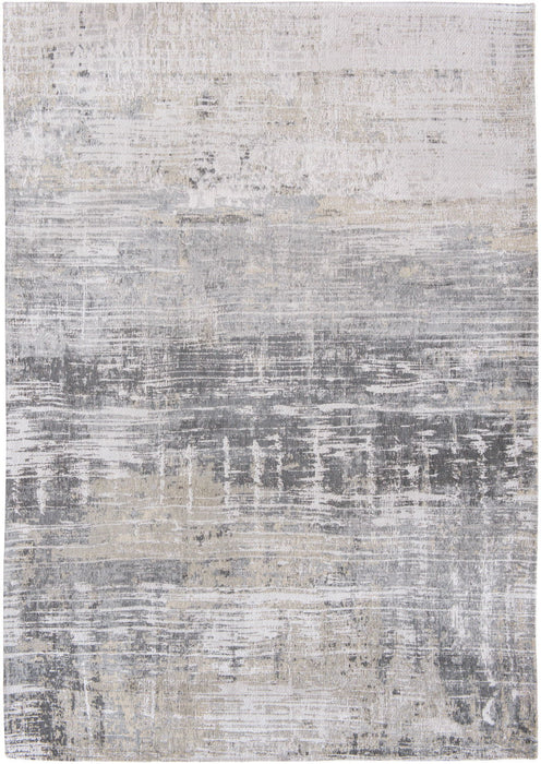 8' x 11' Abstract Non Skid Area Rug - White And Gray