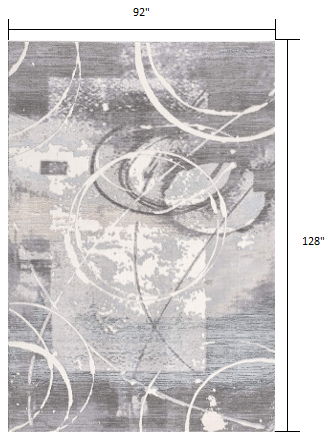 8' x 10' Abstract Power Loom Area Rug - Gray