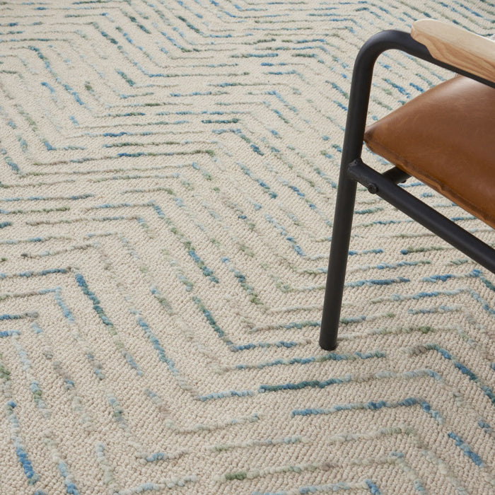 8' X 12' Wool Chevron Area Rug - Ivory