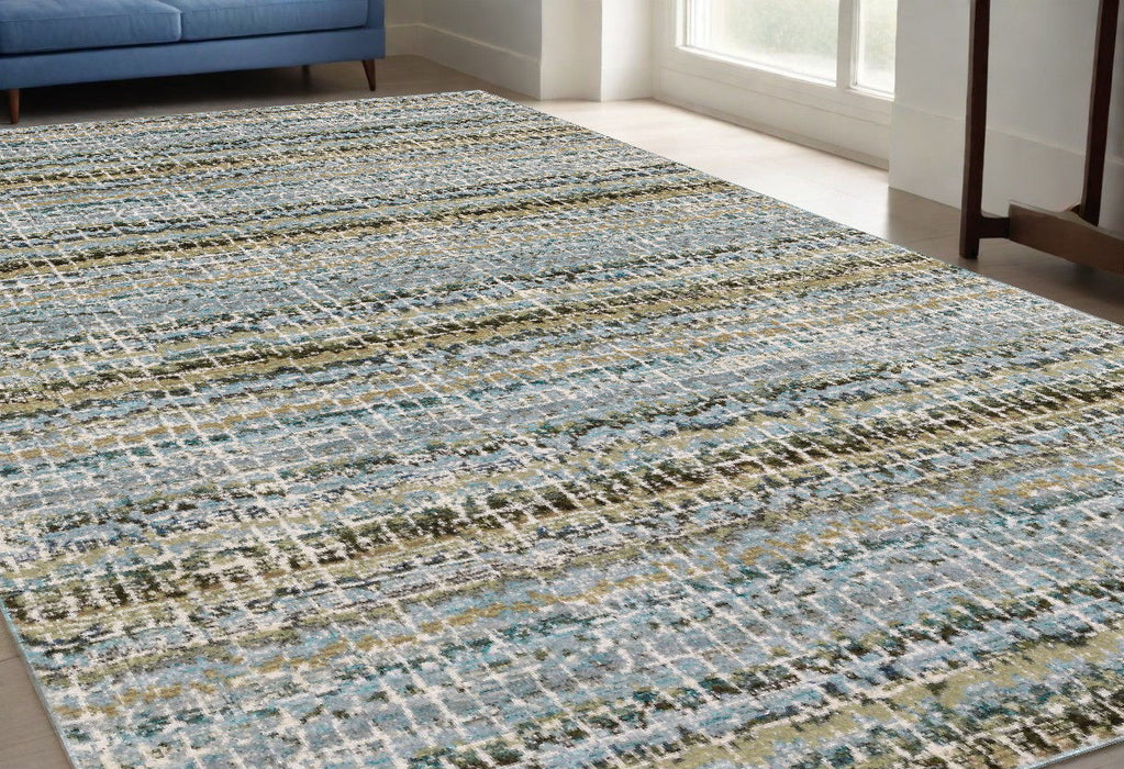 5' x 7' Power Loom Area Rug - Beige And Blue
