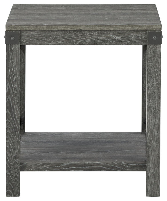 Freedan - Square End Table - Grayish Brown