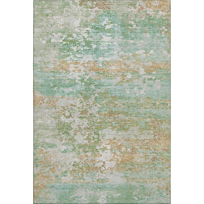 10' X 14' Abstract Washable Area Rug With UV Protection (704987) - Teal / Ivory / Copper