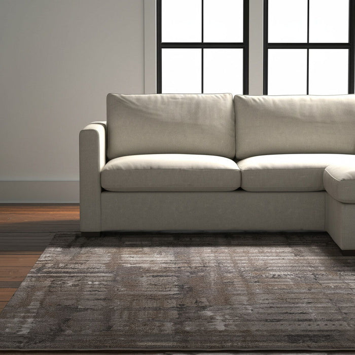12' X 15' Industrial Abstract Distressed Area Rug - Brown