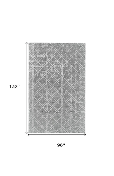 8' x 11' Wool Abstract Tufted Handmade Area Rug - Gray And Silver