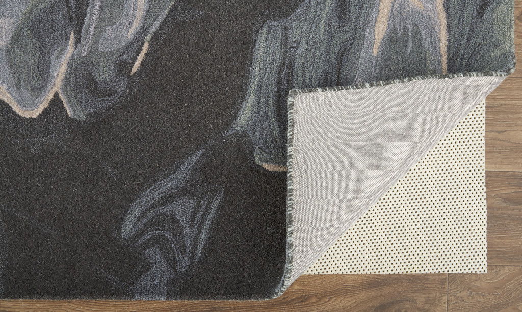 8' x 10' Wool Abstract Hand Tufted Area Rug - Blue And Black