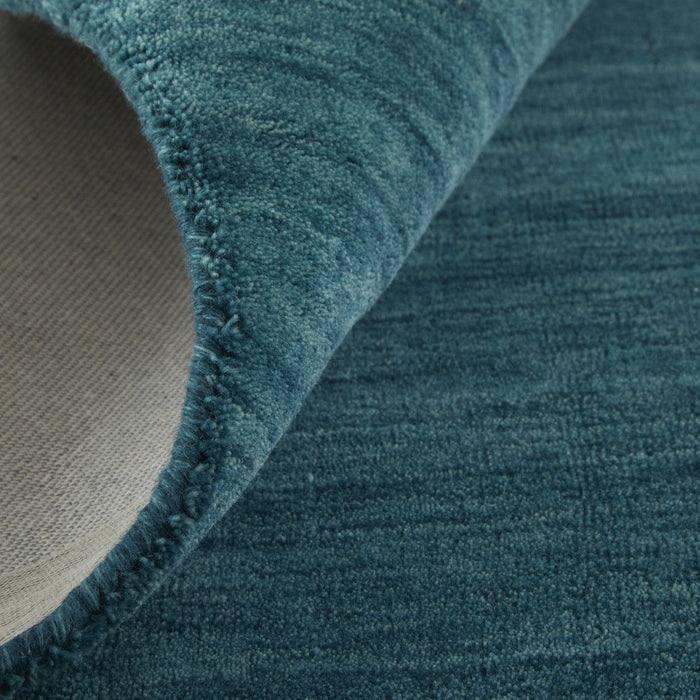 10' Round Wool Hand Woven Stain Resistant Area Rug - Blue And Green