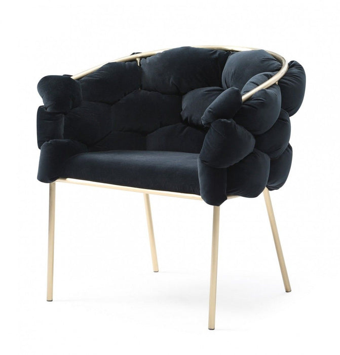 Upholstered Fabric Dining Arm Chair - Black